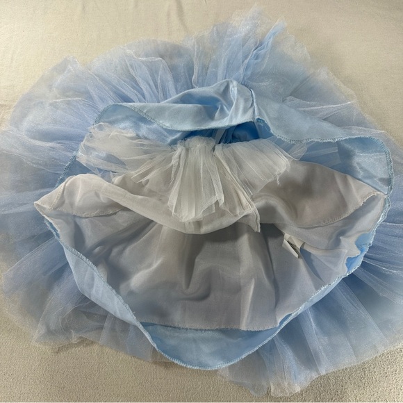 Gold Kids Elegant Blue Dress-Bow Embroidered Brocade Tulle Sz 2-3 Years/98 (3T) - Picture 9 of 14